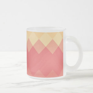 Taza De Cristal Esmerilado Patrón de cheurón de diamantes de época