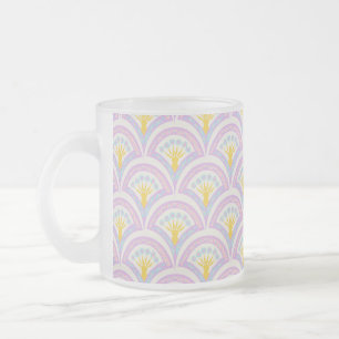 Taza De Cristal Esmerilado patrón de concha de colores pastel