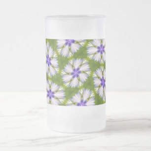 Taza De Cristal Esmerilado Patrón de cornflores blancas