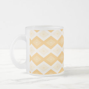 Taza De Cristal Esmerilado Patrón de diamante amarillo