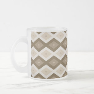 Taza De Cristal Esmerilado Patrón de diamante de tonos marrones