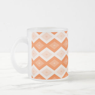 Taza De Cristal Esmerilado patrón de diamante naranja