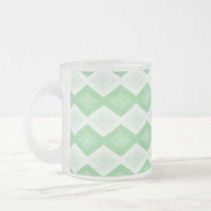 Taza De Cristal Esmerilado patrón de diamante verde manzana