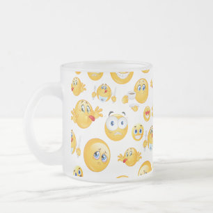 Taza De Cristal Esmerilado Patrón de emoji
