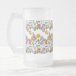 Taza De Cristal Esmerilado Patrón de flores