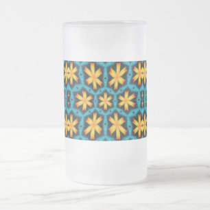 Taza De Cristal Esmerilado Patrón de flores abstractas