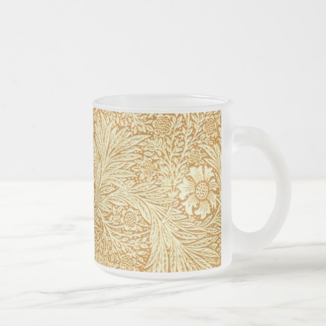 Taza De Cristal Esmerilado Patrón de flores elegantes de William Morris (Derecha)