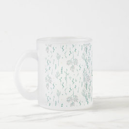Taza De Cristal Esmerilado Patrón de flores silvestres
