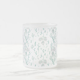 Taza De Cristal Esmerilado Patrón de flores silvestres