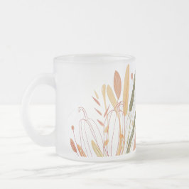 Taza De Cristal Esmerilado Patrón de hojas otoñales