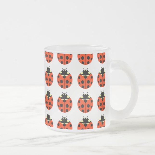 Taza De Cristal Esmerilado patrón de ladybug (Derecha)