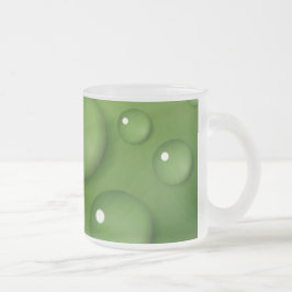 Taza De Cristal Esmerilado Patrón de lluvia verde