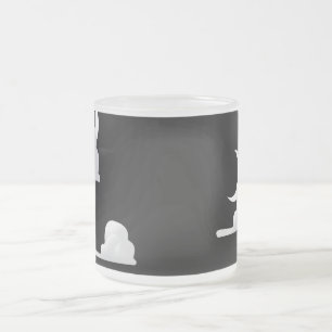 Taza De Cristal Esmerilado Patrón de luna y nubes