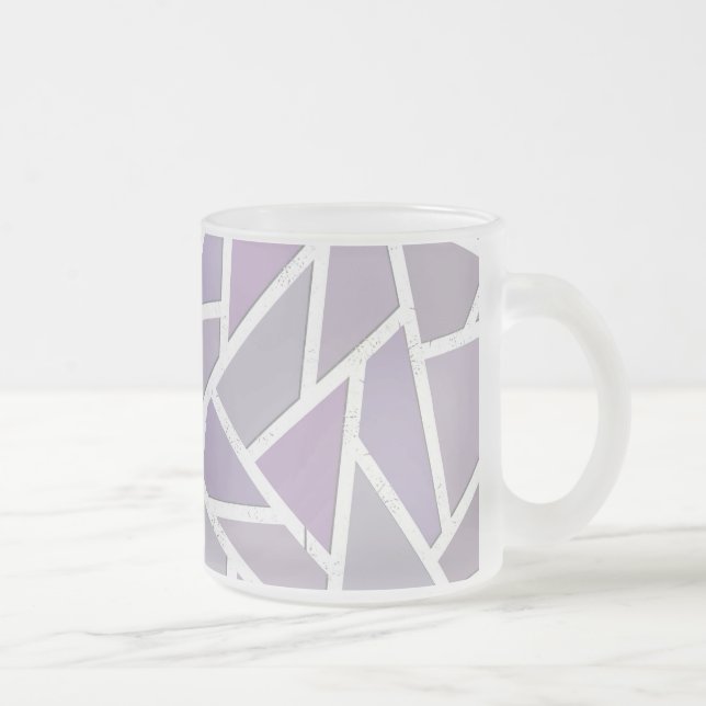 Taza De Cristal Esmerilado Patrón de mosaico de lavanda (Derecha)