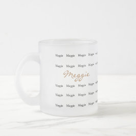 Taza De Cristal Esmerilado patrón de nombres personalizados