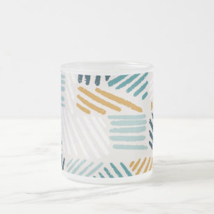 Taza De Cristal Esmerilado Patrón de pincel geométrico abstracto moderno