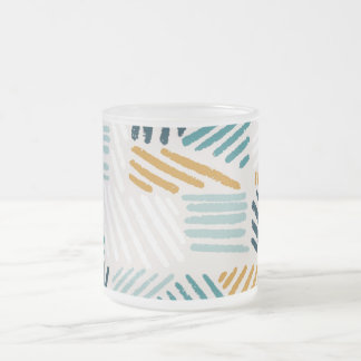 Taza De Cristal Esmerilado Patrón de pincel geométrico abstracto moderno