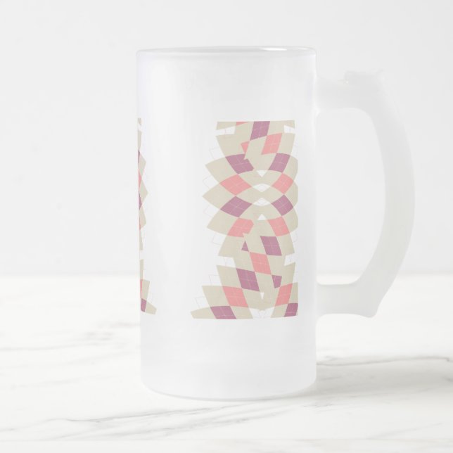 Taza De Cristal Esmerilado Patrón de remolque de diamantes (Derecha)