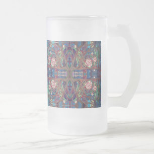 Taza De Cristal Esmerilado patrón de Rosa