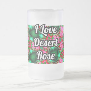 Taza De Cristal Esmerilado Patrón de Rosa del desierto