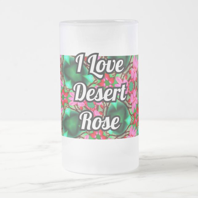 Taza De Cristal Esmerilado Patrón de Rosa del desierto (Centro)