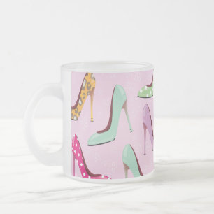 Taza De Cristal Esmerilado patrón de tacones altos