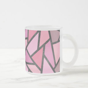 Taza De Cristal Esmerilado Patrón de vidrio manchado de coral