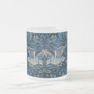Taza De Cristal Esmerilado Patrón famoso de las aves de William Morris (1834-