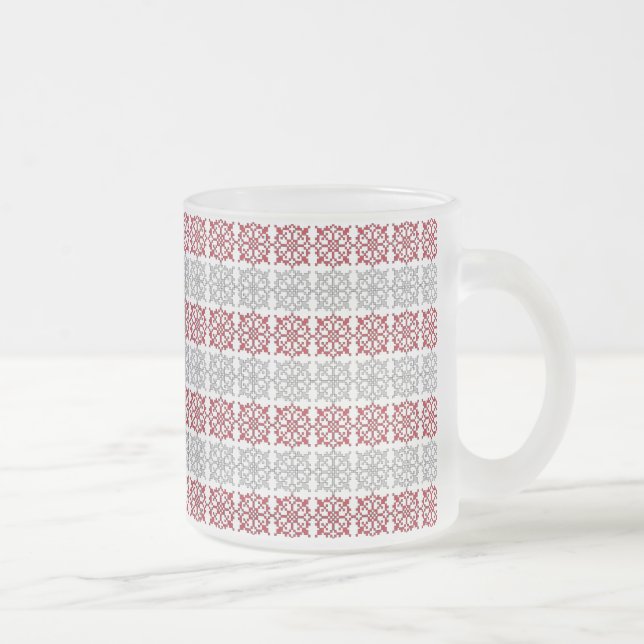 Taza De Cristal Esmerilado Patrón geométrico I del signo del SUN letón tradic (Derecha)