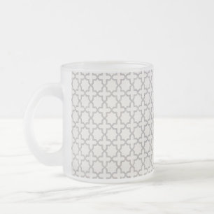 Taza De Cristal Esmerilado Patrón geométrico islámico beige