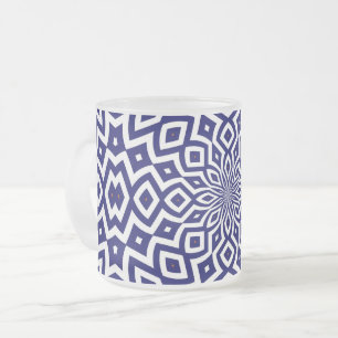 Taza De Cristal Esmerilado patrón hipnótico de garabatos