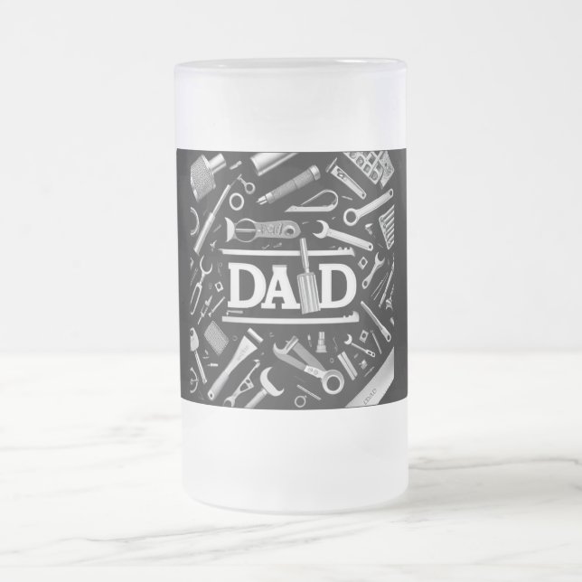 Taza De Cristal Esmerilado Patrón mecánico, papá (Centro)