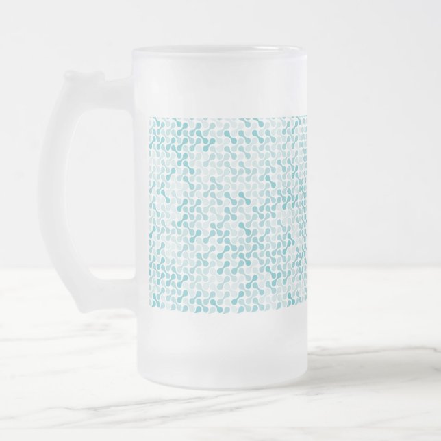 Taza De Cristal Esmerilado Patrón metabólico azul (Izquierda)