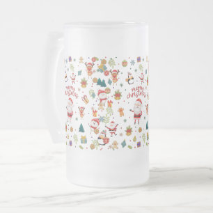 Taza De Cristal Esmerilado Patrón navideño