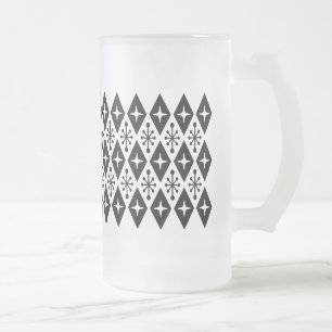 Taza De Cristal Esmerilado Patrón retro de estreno moderno de mediados del si
