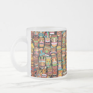 Taza De Cristal Esmerilado Patrón TIKI 4