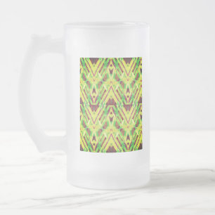 Taza De Cristal Esmerilado Patrón verde y marrón