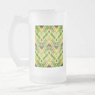 Taza De Cristal Esmerilado Patrón verde y marrón