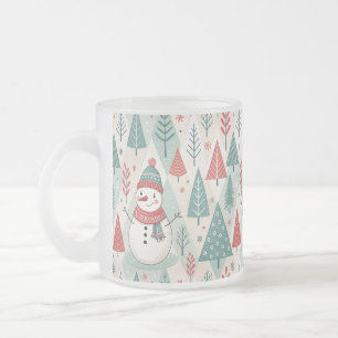 Taza De Cristal Esmerilado Pattern Christmas Scandinavian