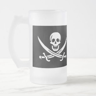 Taza De Cristal Esmerilado Paul McGehee "Jolly Roger" Pirate Beer Mug