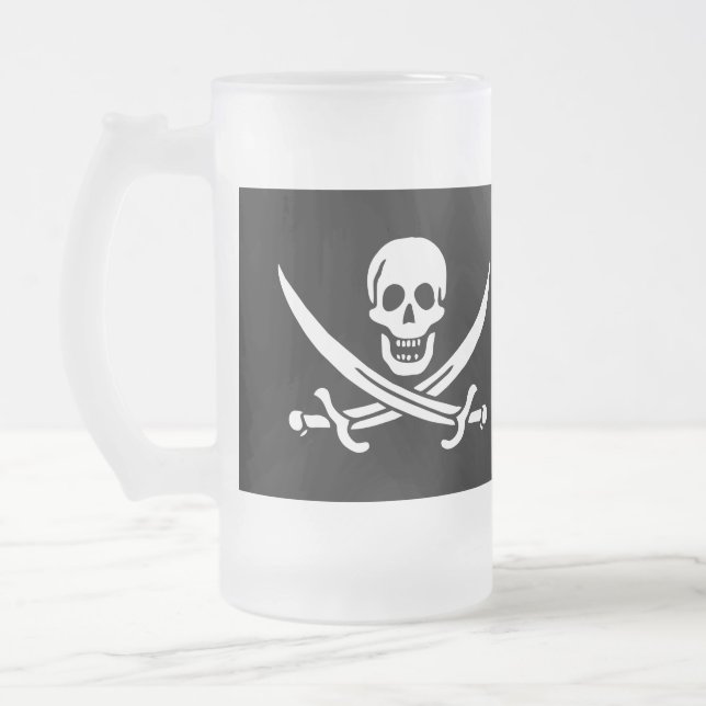 Taza De Cristal Esmerilado Paul McGehee "Jolly Roger" Pirate Beer Mug (Izquierda)