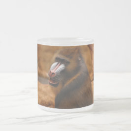 Taza De Cristal Esmerilado Pavian/Baboon