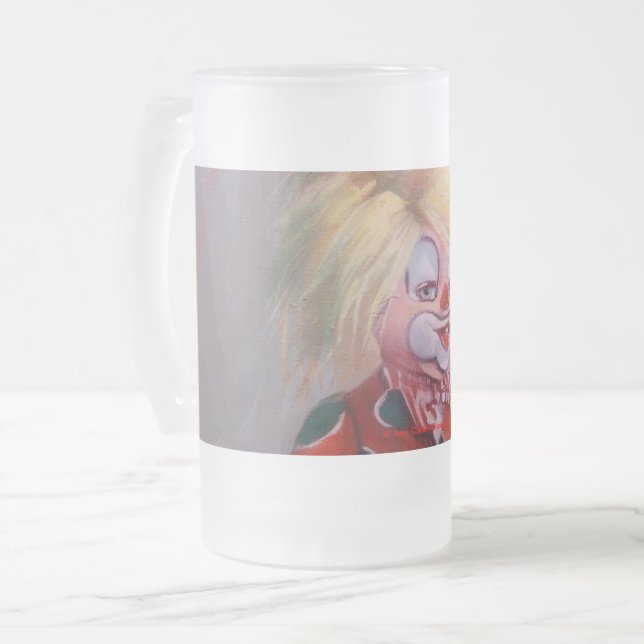 Taza De Cristal Esmerilado Payaso (Anverso izquierdo)