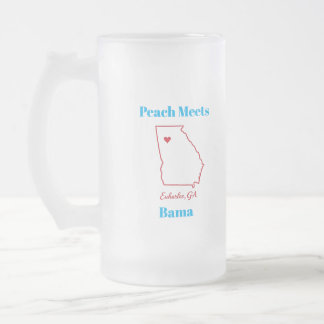 Taza De Cristal Esmerilado Peach Meets Bama Frosted Mug