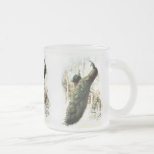 Taza De Cristal Esmerilado Peacocks en reposo