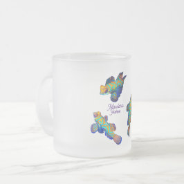 Taza De Cristal Esmerilado Peces mandarines
