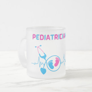 Taza De Cristal Esmerilado Pediatra, médica pediatra, médica infantil,