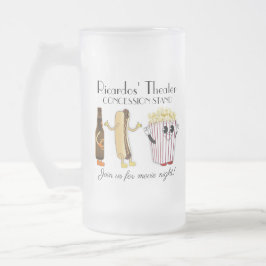 Taza De Cristal Esmerilado Película de Concesión de Teatro Hotdog Popcorn