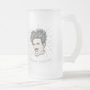 Taza De Cristal Esmerilado Pelo de los parásitos atmosféricos de Tesla del