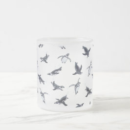 Taza De Cristal Esmerilado Penguin Flight Squad | Ocean Art Design